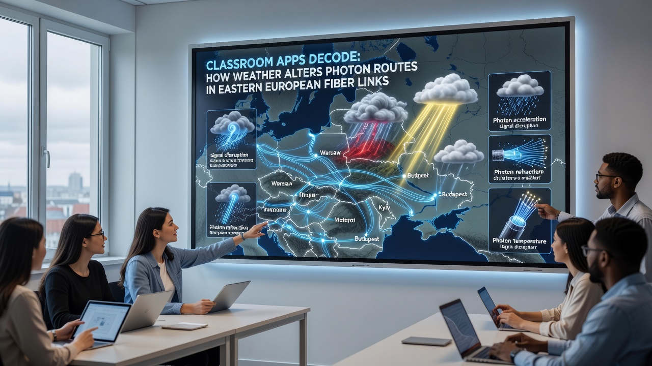 Classroom Apps Decode How Weather Alters Photon Routes in Eastern European Fiber Links